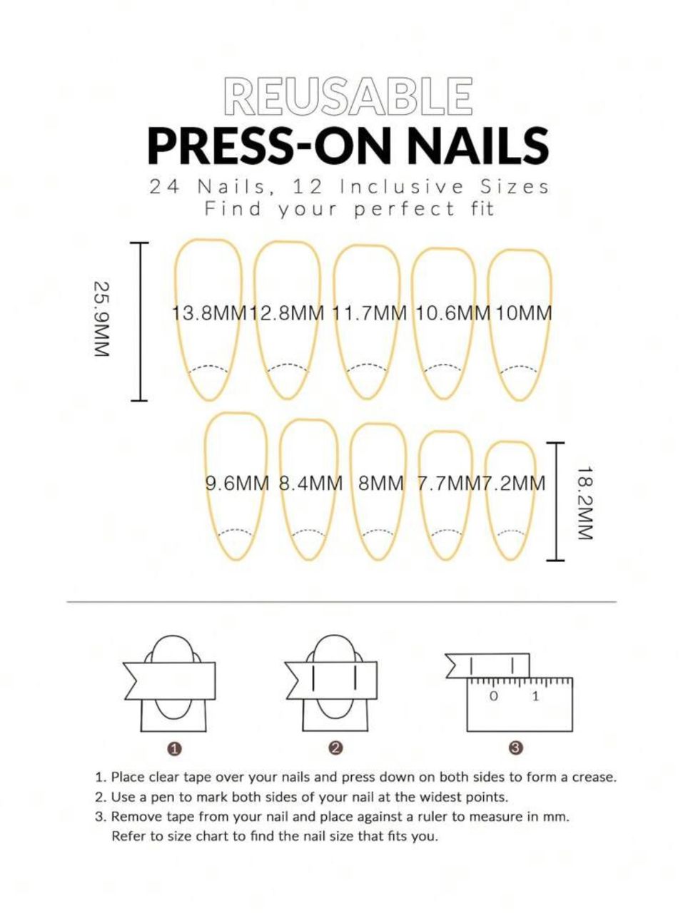 PRESS-ON NAILS – BABY BOOMER FRENCH NATUREL (FORME AMANDE)