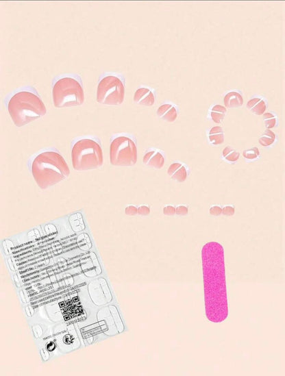 PRESS-ON TOE NAILS – FRENCH PÉDICURE